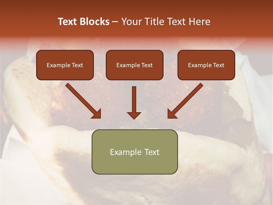A Taco Filled With Meatballs On Top Of A Wrapper PowerPoint Template
