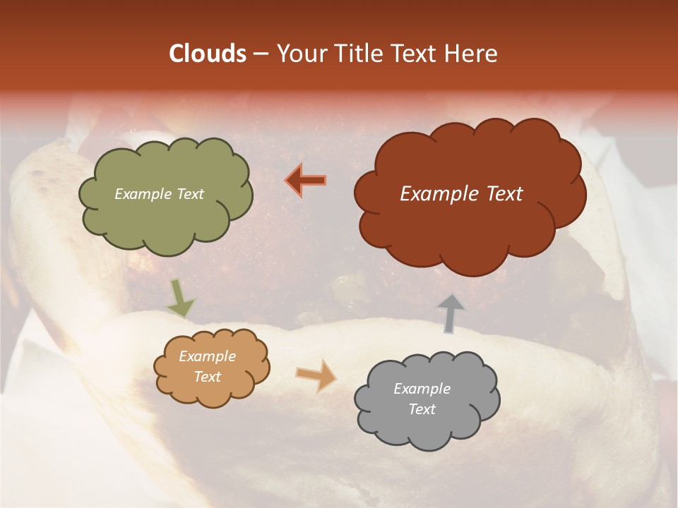 A Taco Filled With Meatballs On Top Of A Wrapper PowerPoint Template