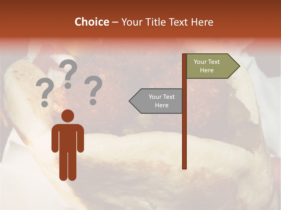 A Taco Filled With Meatballs On Top Of A Wrapper PowerPoint Template