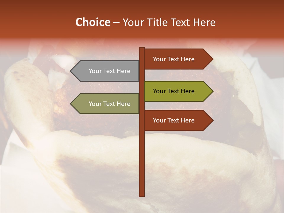 A Taco Filled With Meatballs On Top Of A Wrapper PowerPoint Template