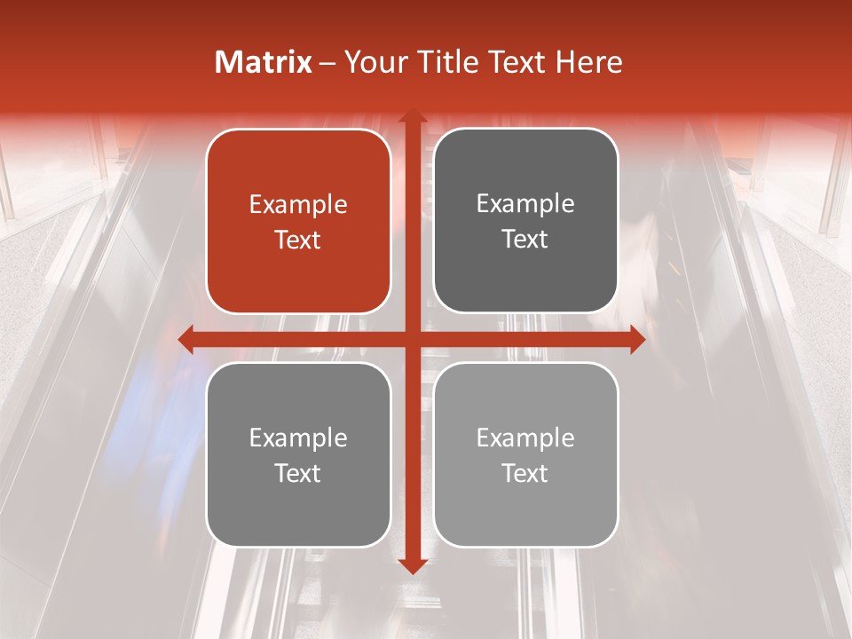 A Group Of People Riding Down An Escalator PowerPoint Template