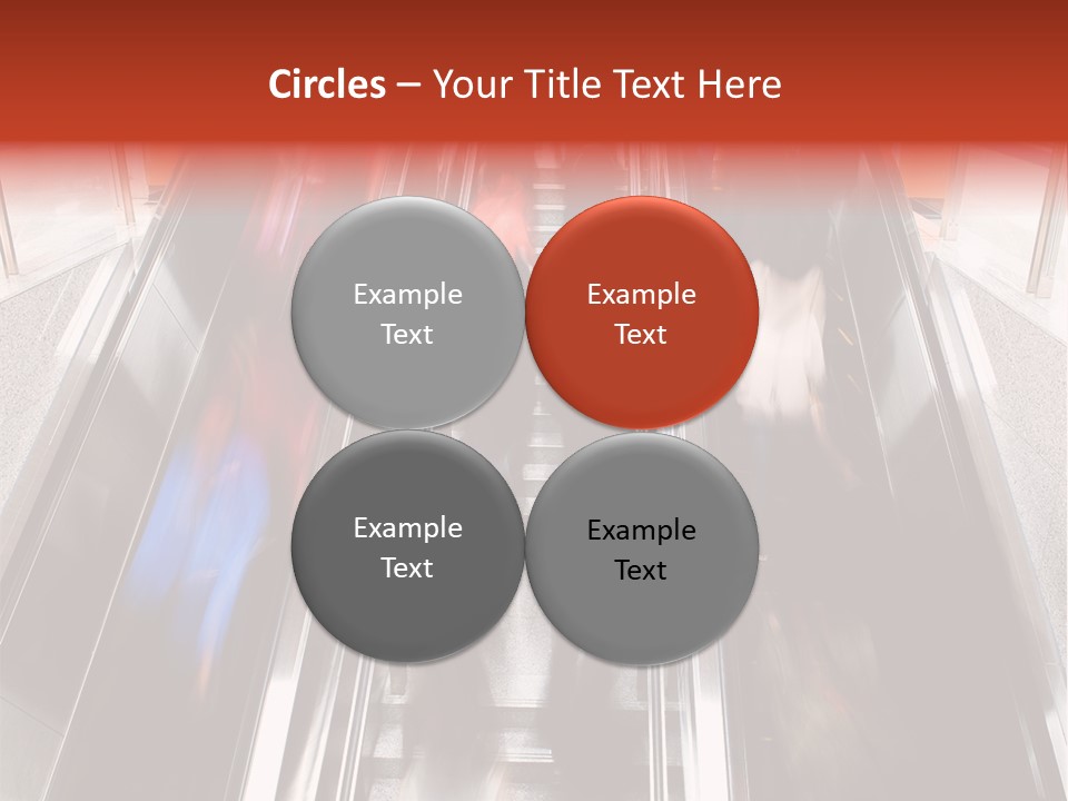 A Group Of People Riding Down An Escalator PowerPoint Template