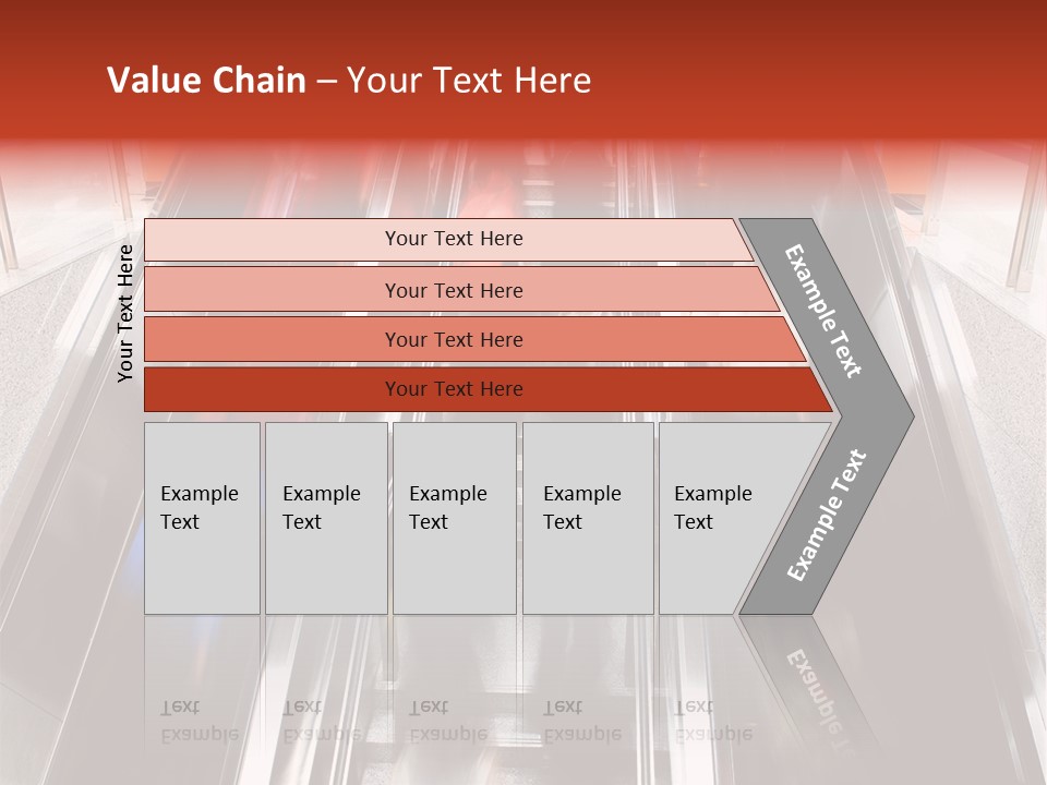 A Group Of People Riding Down An Escalator PowerPoint Template