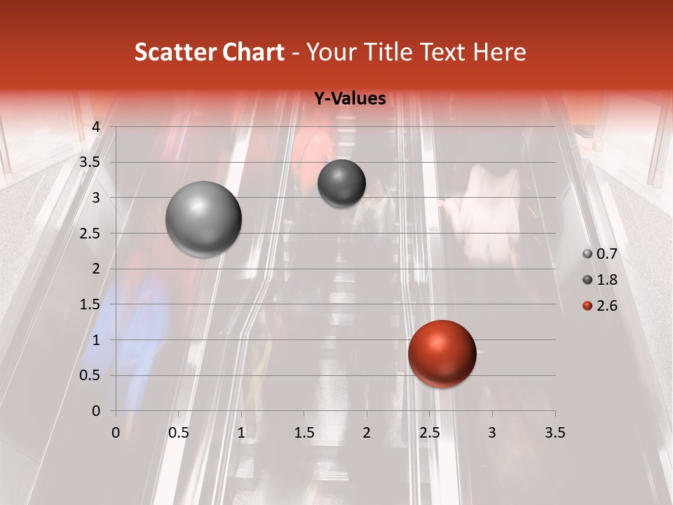 A Group Of People Riding Down An Escalator PowerPoint Template