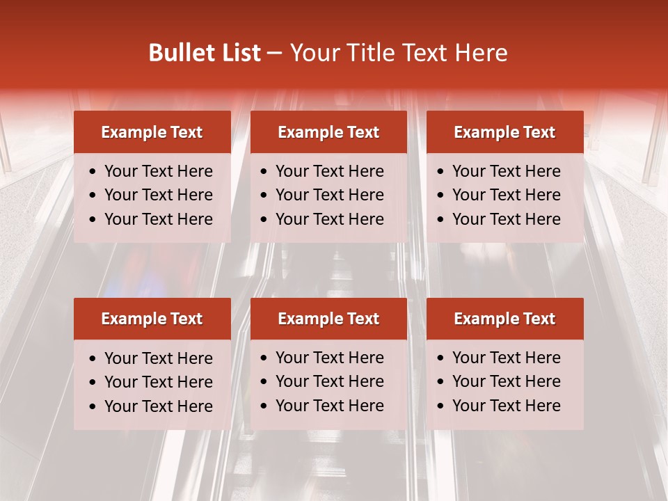 A Group Of People Riding Down An Escalator PowerPoint Template