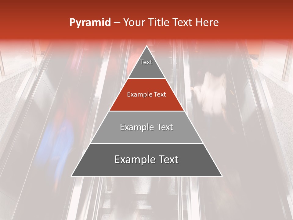 A Group Of People Riding Down An Escalator PowerPoint Template