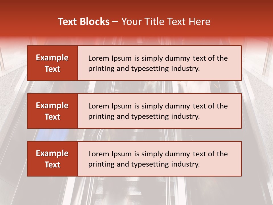 A Group Of People Riding Down An Escalator PowerPoint Template