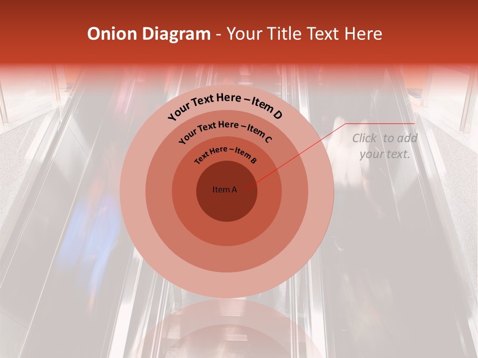 A Group Of People Riding Down An Escalator PowerPoint Template