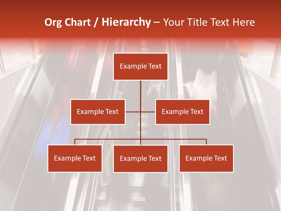 A Group Of People Riding Down An Escalator PowerPoint Template