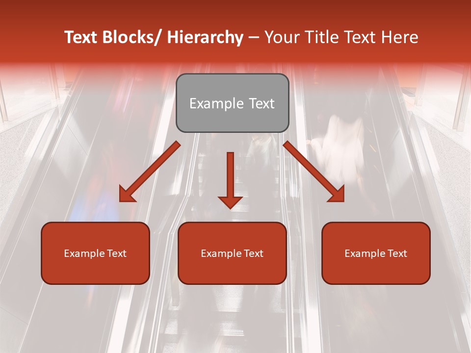 A Group Of People Riding Down An Escalator PowerPoint Template