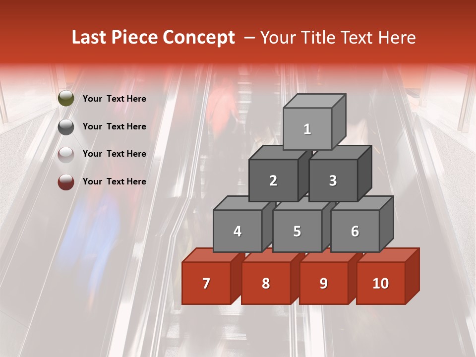 A Group Of People Riding Down An Escalator PowerPoint Template