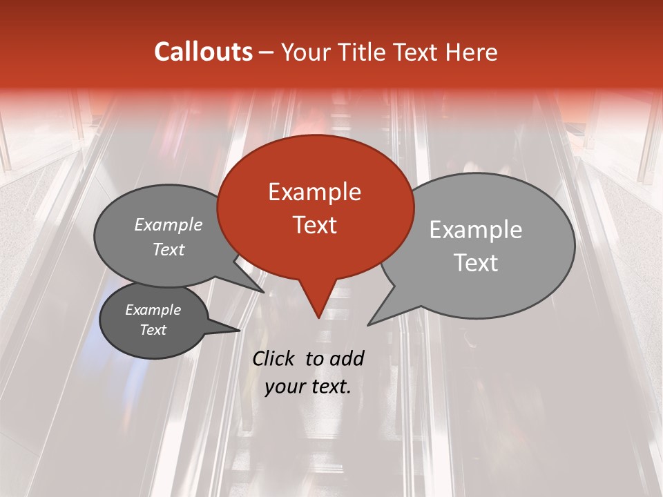 A Group Of People Riding Down An Escalator PowerPoint Template