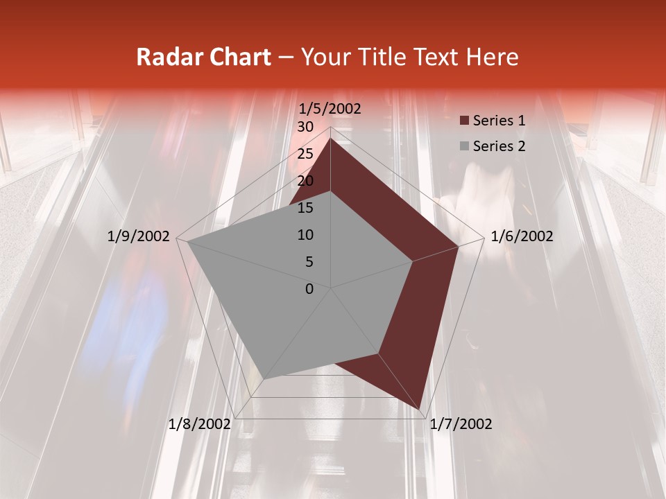 A Group Of People Riding Down An Escalator PowerPoint Template