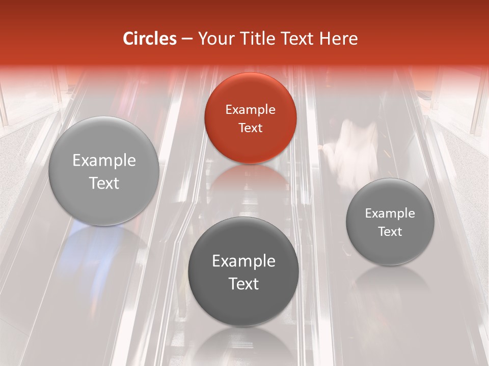 A Group Of People Riding Down An Escalator PowerPoint Template