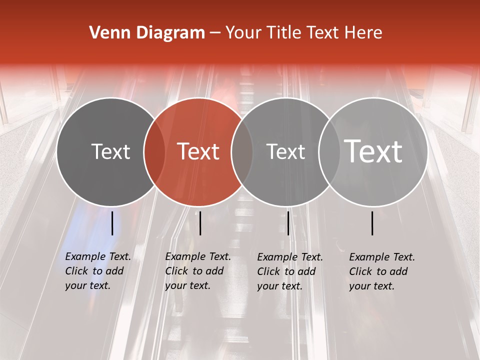 A Group Of People Riding Down An Escalator PowerPoint Template
