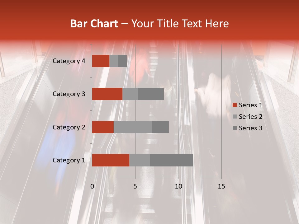 A Group Of People Riding Down An Escalator PowerPoint Template
