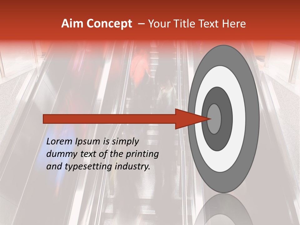 A Group Of People Riding Down An Escalator PowerPoint Template