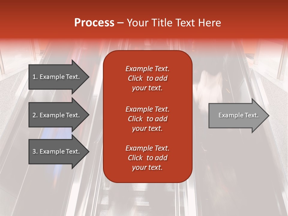 A Group Of People Riding Down An Escalator PowerPoint Template
