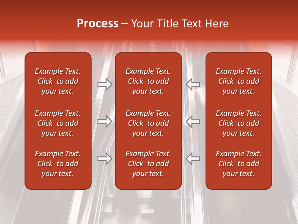 A Group Of People Riding Down An Escalator PowerPoint Template