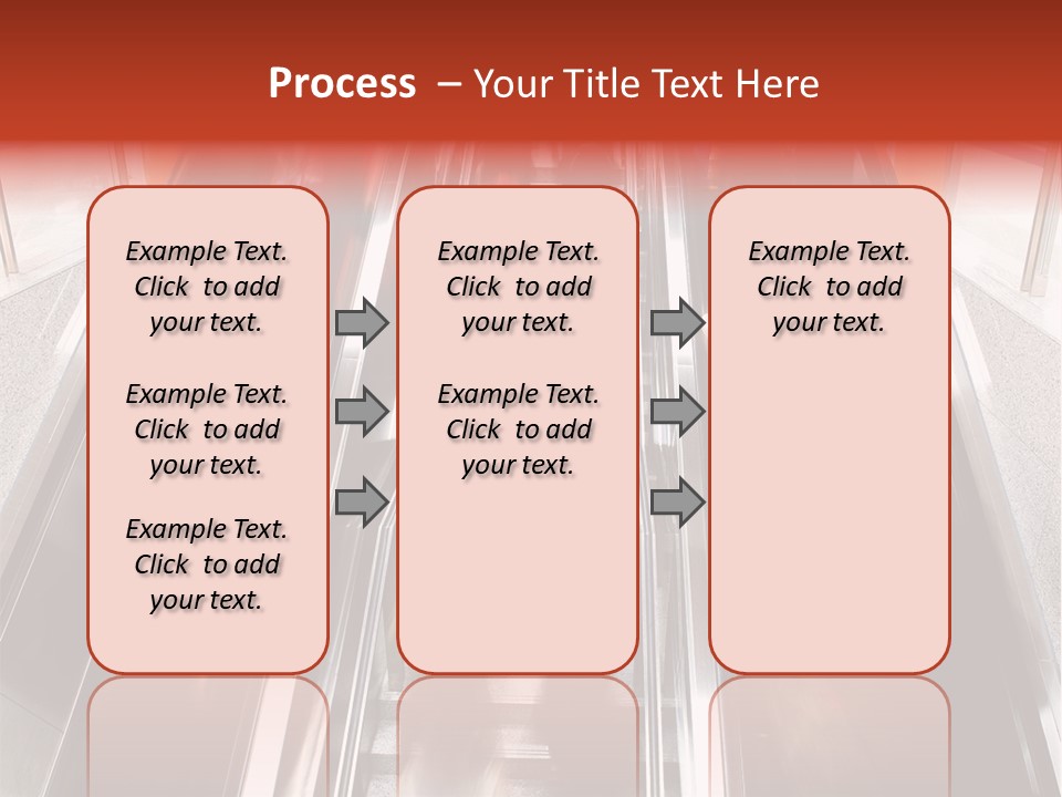 A Group Of People Riding Down An Escalator PowerPoint Template