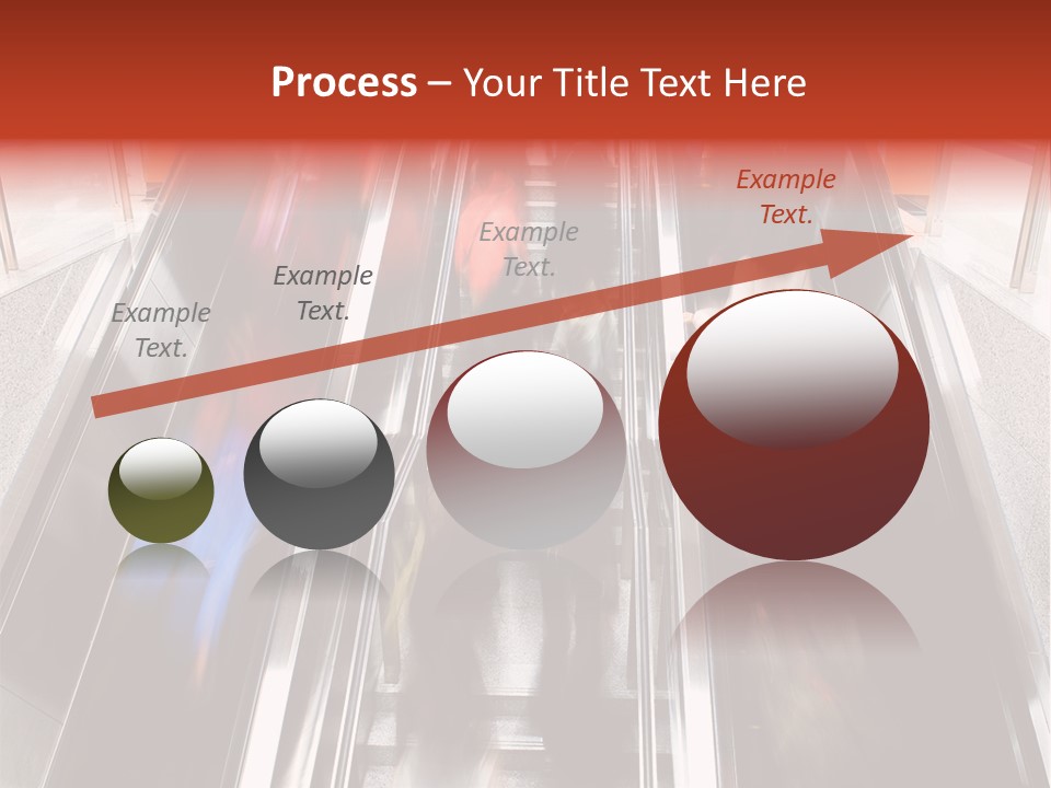 A Group Of People Riding Down An Escalator PowerPoint Template