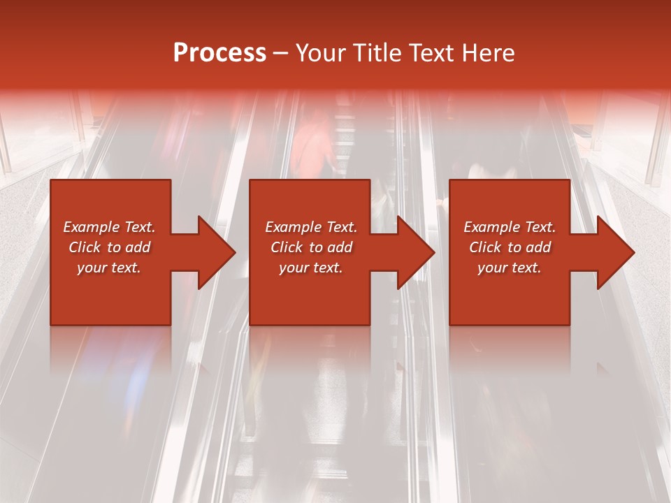 A Group Of People Riding Down An Escalator PowerPoint Template