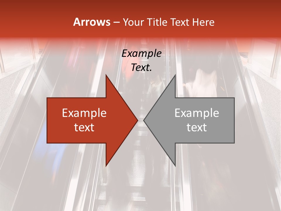 A Group Of People Riding Down An Escalator PowerPoint Template