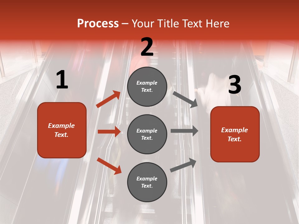 A Group Of People Riding Down An Escalator PowerPoint Template