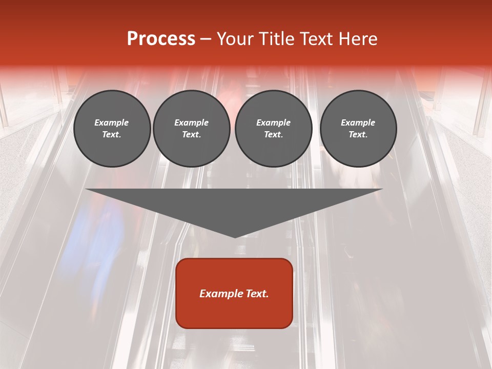 A Group Of People Riding Down An Escalator PowerPoint Template