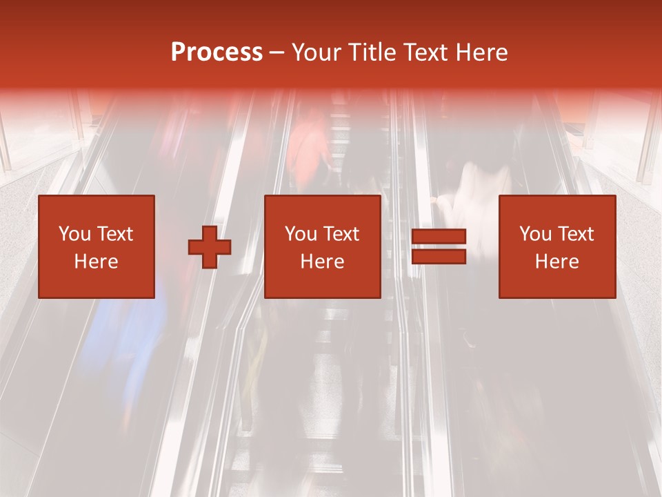 A Group Of People Riding Down An Escalator PowerPoint Template