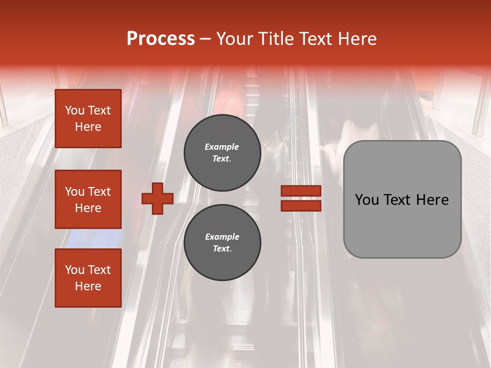 A Group Of People Riding Down An Escalator PowerPoint Template