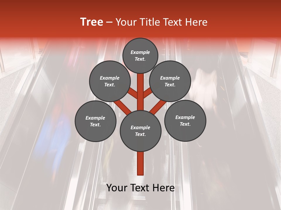 A Group Of People Riding Down An Escalator PowerPoint Template