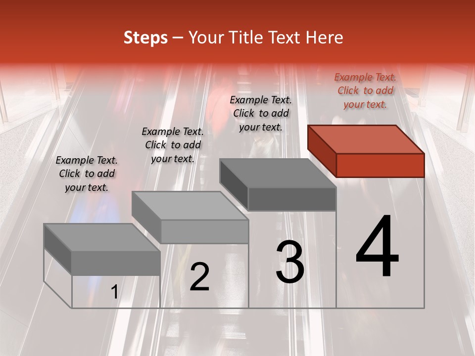 A Group Of People Riding Down An Escalator PowerPoint Template
