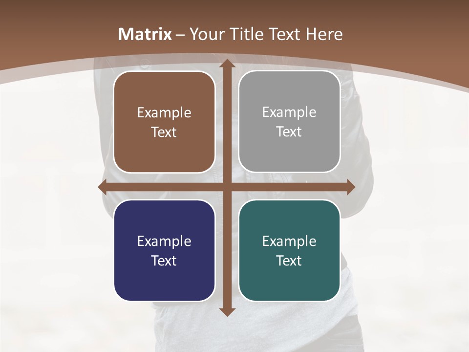 A Woman In A Leather Jacket Is Posing For A Picture PowerPoint Template