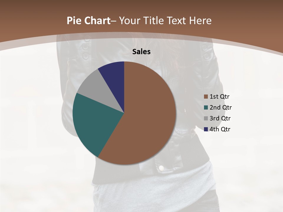 A Woman In A Leather Jacket Is Posing For A Picture PowerPoint Template