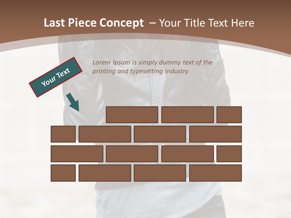 A Woman In A Leather Jacket Is Posing For A Picture PowerPoint Template