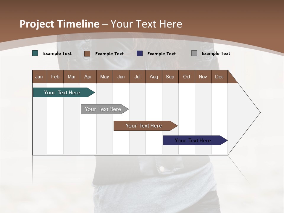 A Woman In A Leather Jacket Is Posing For A Picture PowerPoint Template