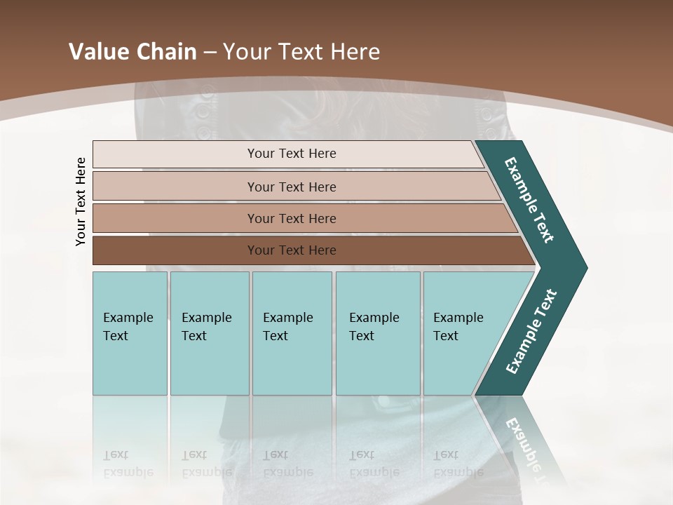 A Woman In A Leather Jacket Is Posing For A Picture PowerPoint Template