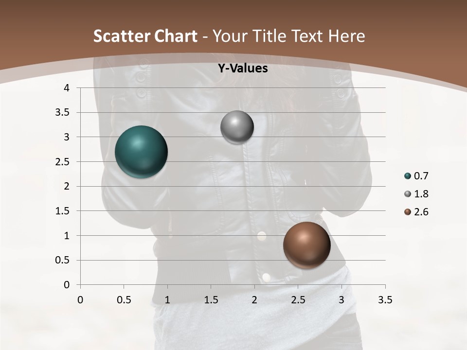 A Woman In A Leather Jacket Is Posing For A Picture PowerPoint Template