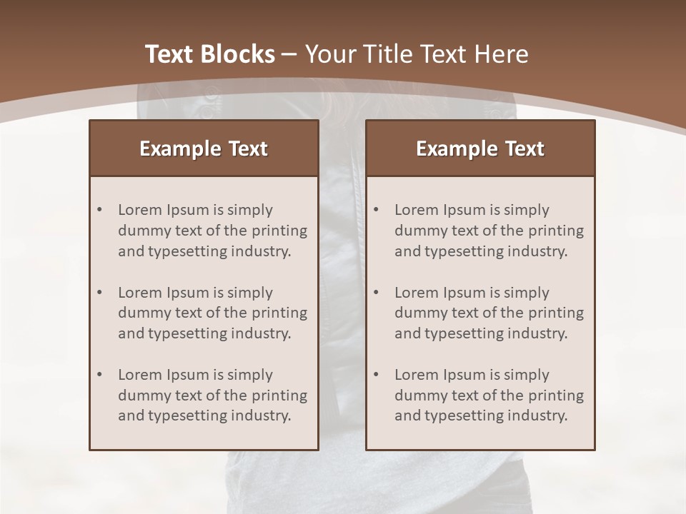 A Woman In A Leather Jacket Is Posing For A Picture PowerPoint Template