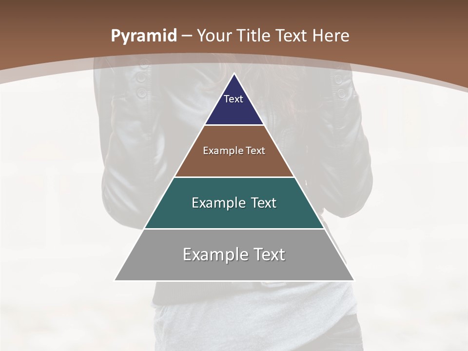 A Woman In A Leather Jacket Is Posing For A Picture PowerPoint Template