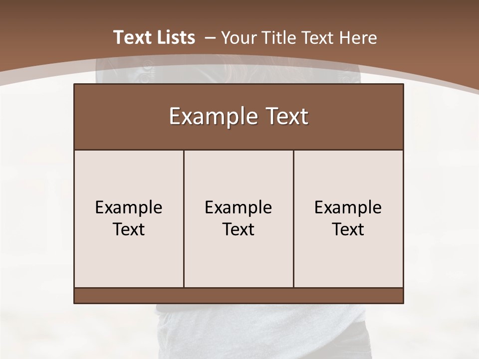 A Woman In A Leather Jacket Is Posing For A Picture PowerPoint Template
