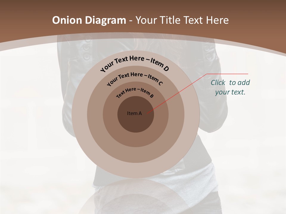 A Woman In A Leather Jacket Is Posing For A Picture PowerPoint Template