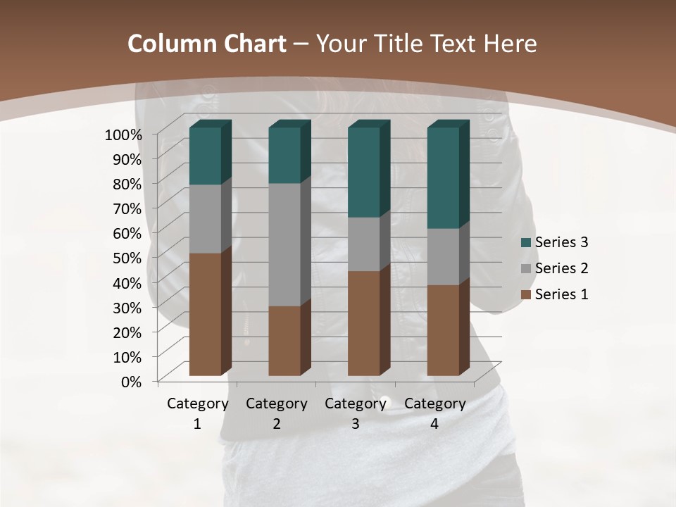 A Woman In A Leather Jacket Is Posing For A Picture PowerPoint Template