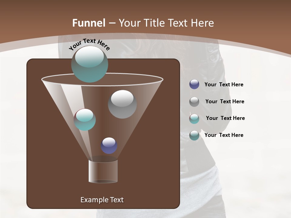 A Woman In A Leather Jacket Is Posing For A Picture PowerPoint Template