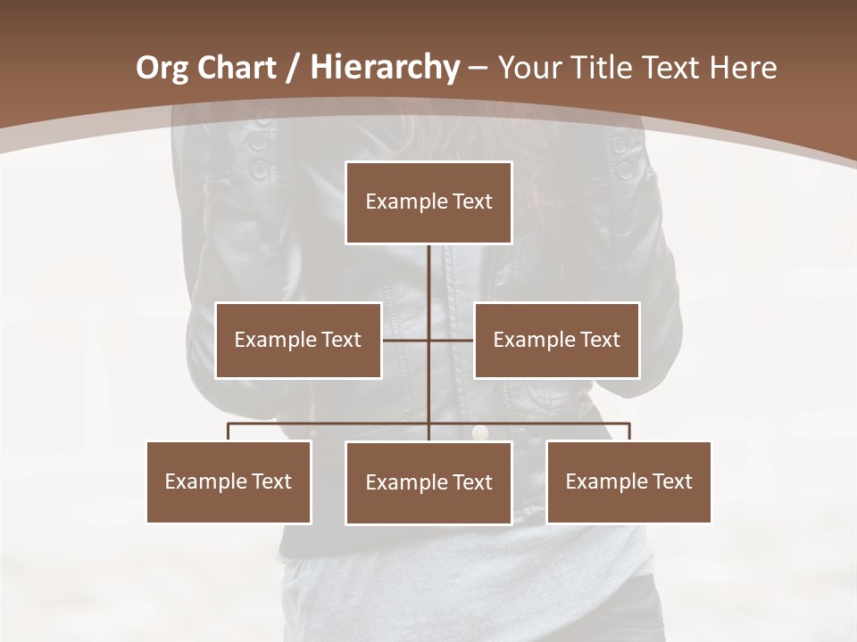 A Woman In A Leather Jacket Is Posing For A Picture PowerPoint Template