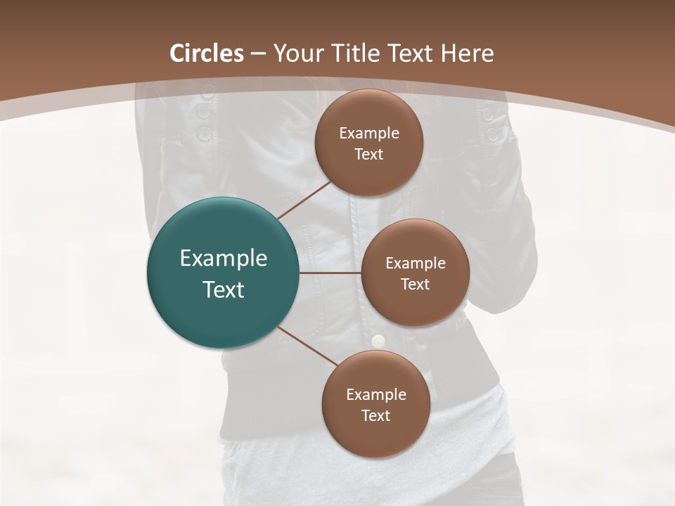 A Woman In A Leather Jacket Is Posing For A Picture PowerPoint Template