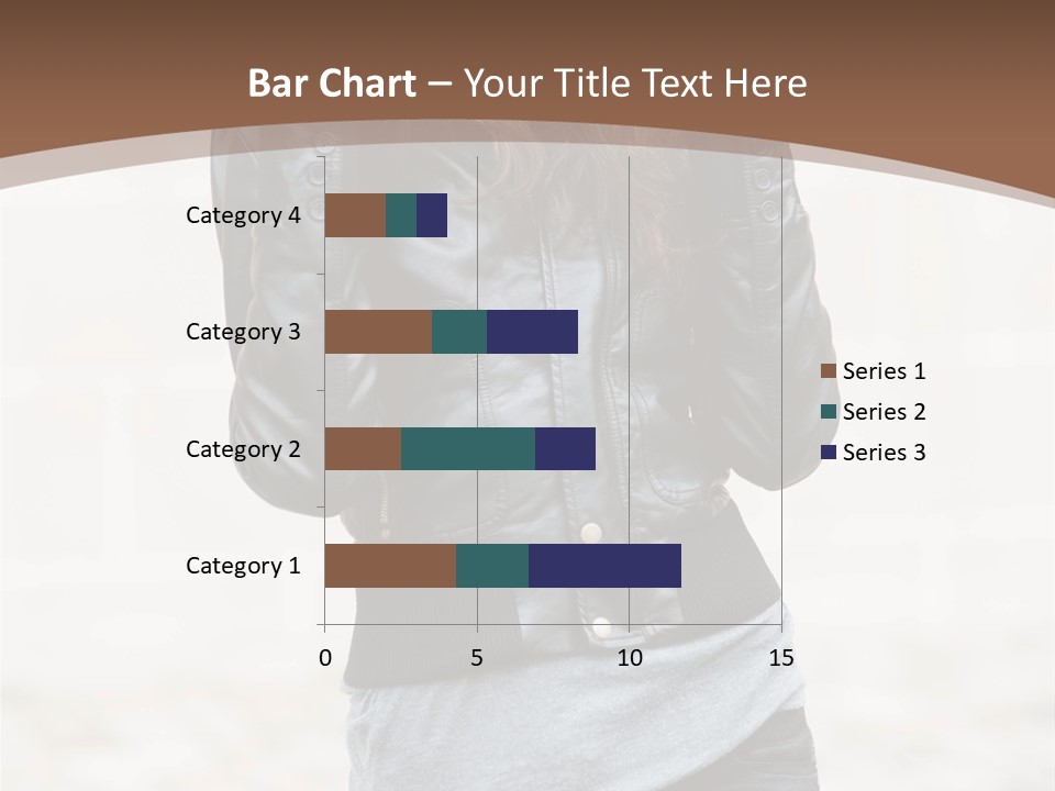 A Woman In A Leather Jacket Is Posing For A Picture PowerPoint Template