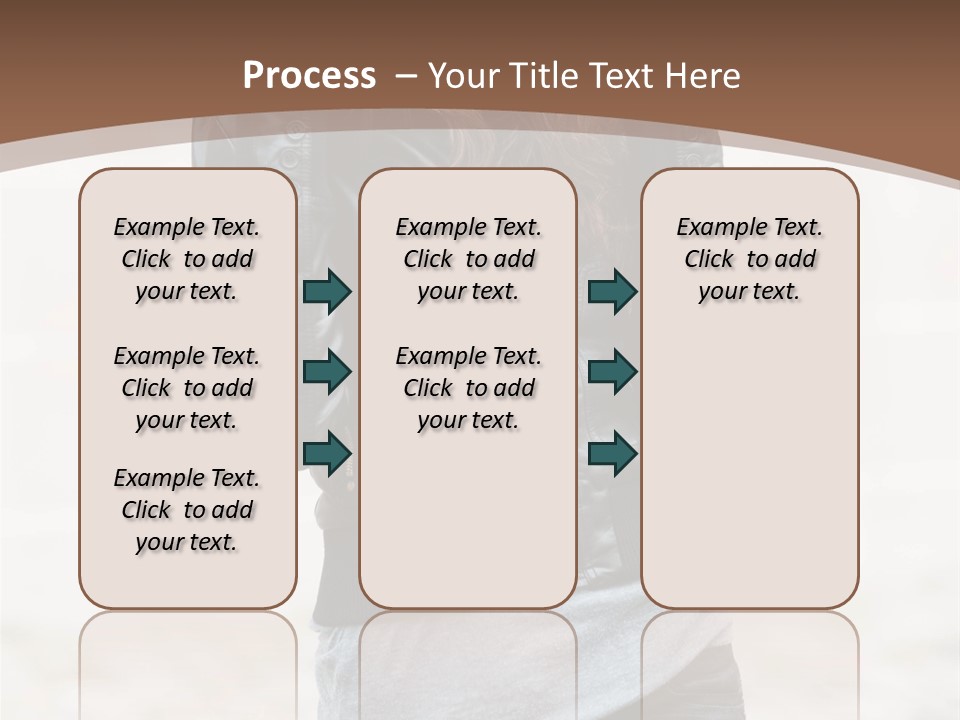 A Woman In A Leather Jacket Is Posing For A Picture PowerPoint Template