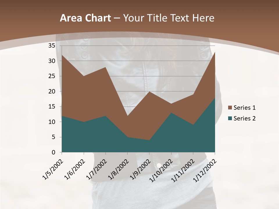 A Woman In A Leather Jacket Is Posing For A Picture PowerPoint Template